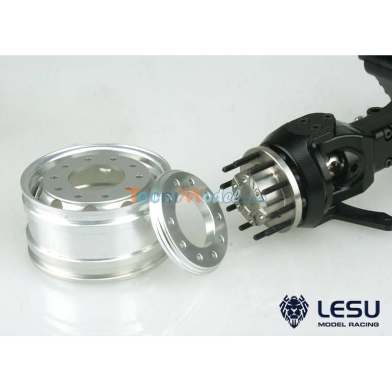 Pair of wide front aluminium wheels (round holes) for front axles Lesu