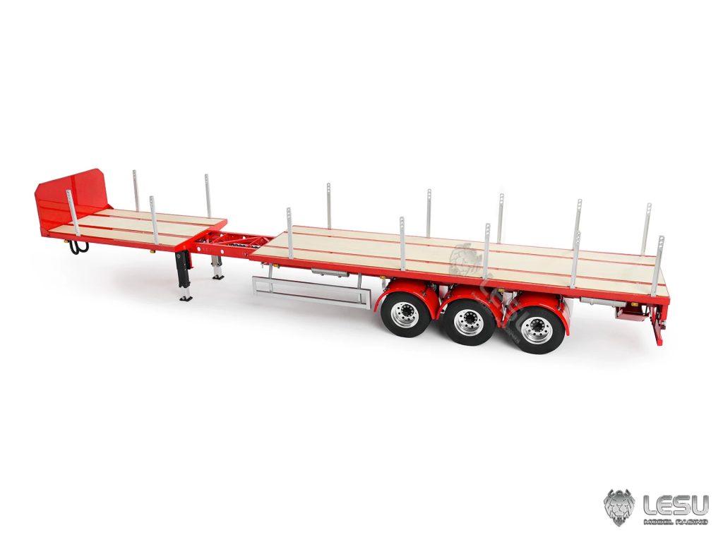 Semi-Remorque Plateau Télescopique LESU 1/14 3 Essieux | Tecnimodel