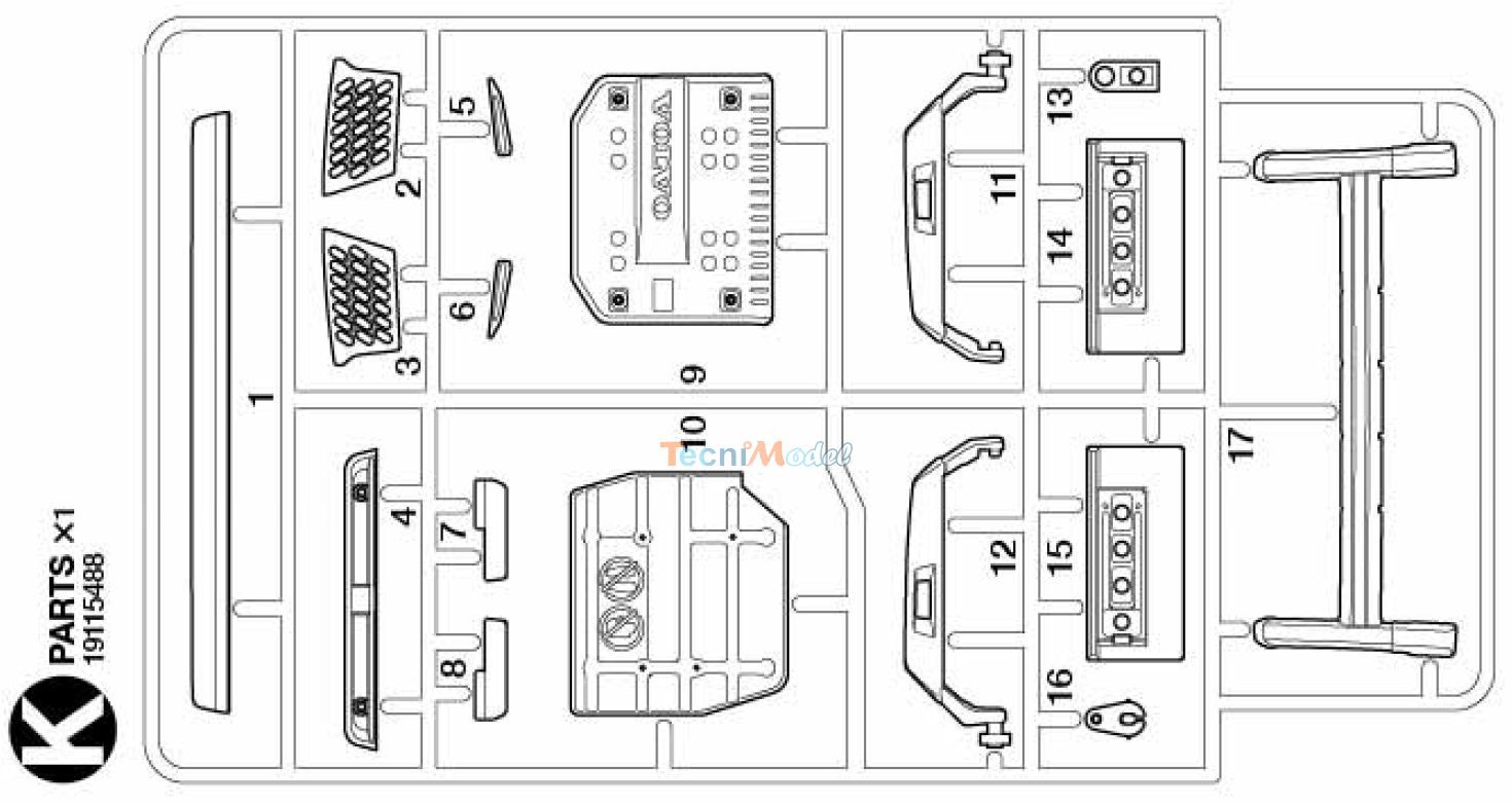 Volvo FH16 Tamiya 56360 K cluster